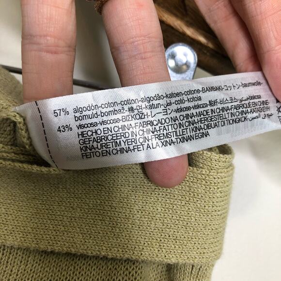 Zara Skirt Wrap Mini Knit Dark Chartreuse Green Yellow A Line Small - Picture 5 of 6